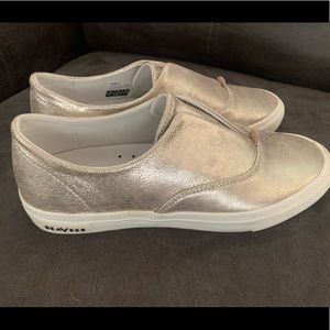 Seavees gold slip ons size 10